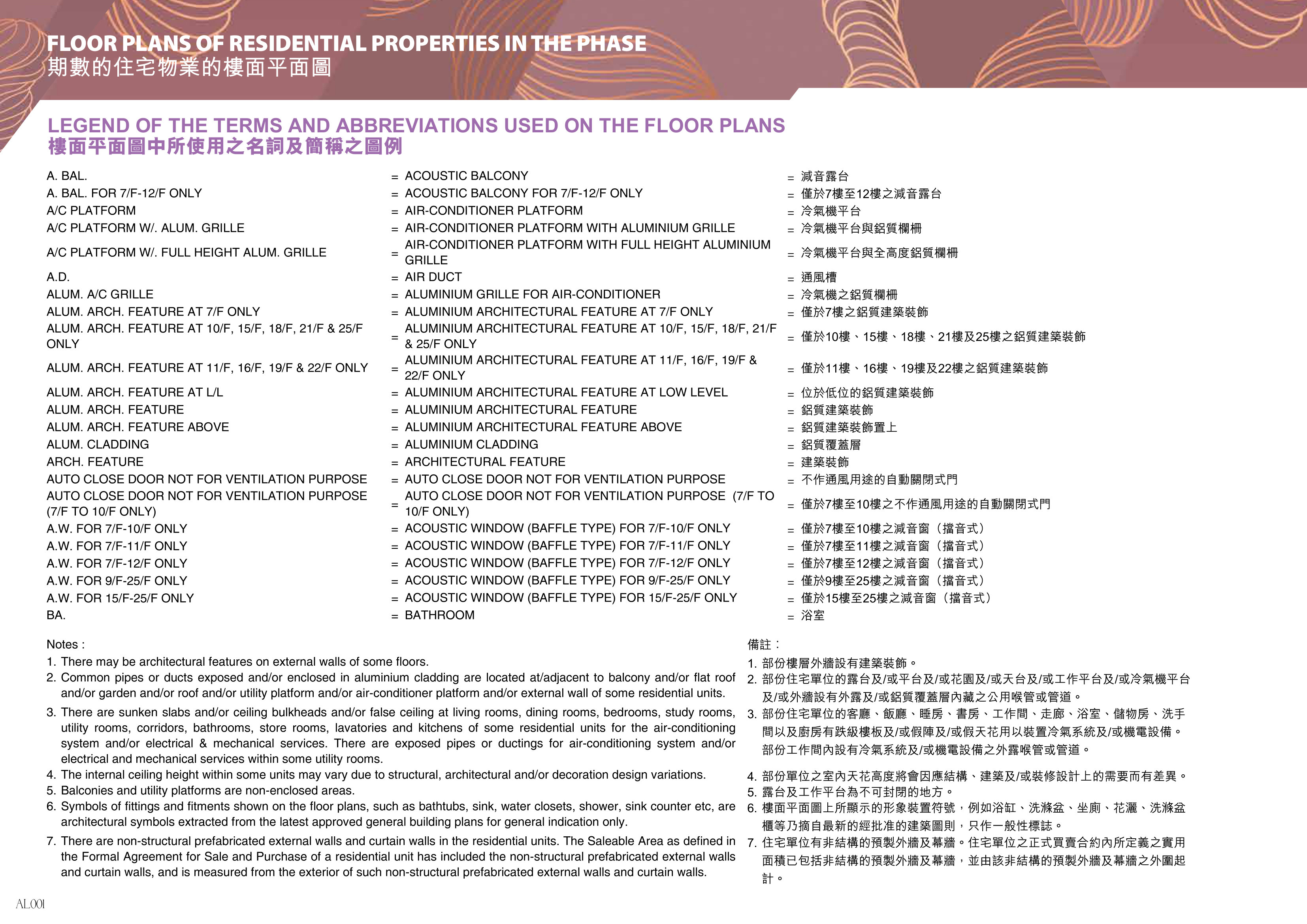 瓏珀山 FLOOR PLANS OF RESIDENTIAL PROPERTIES IN THE PHASE（放大）