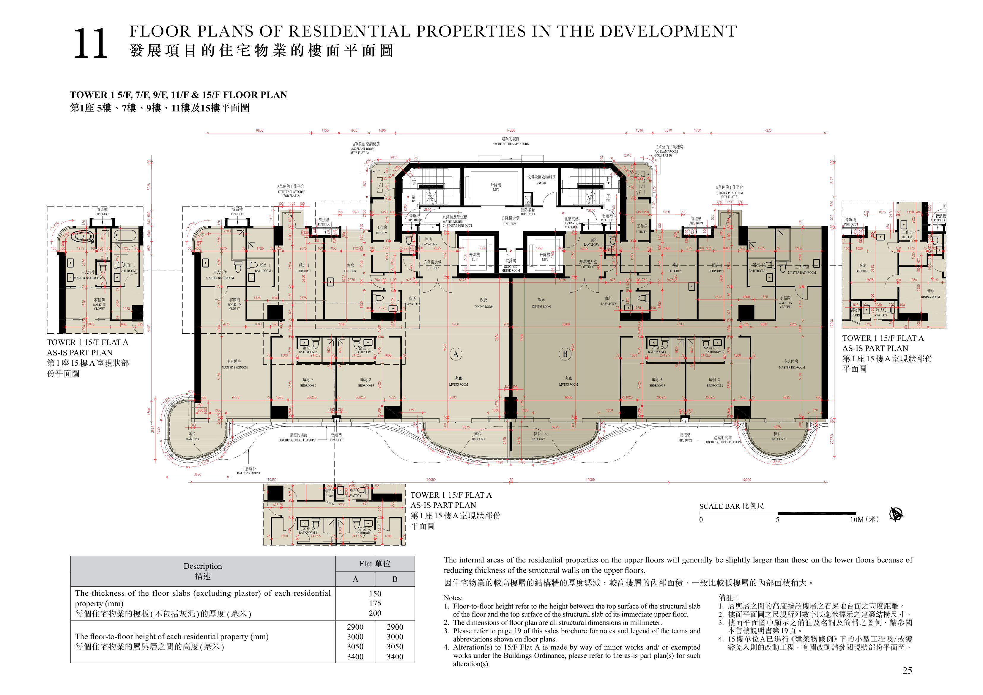 尚岸 TOWER 1 5/F, 7/F, 9/F, 11/F & 15/F FLOOR PLAN（放大）