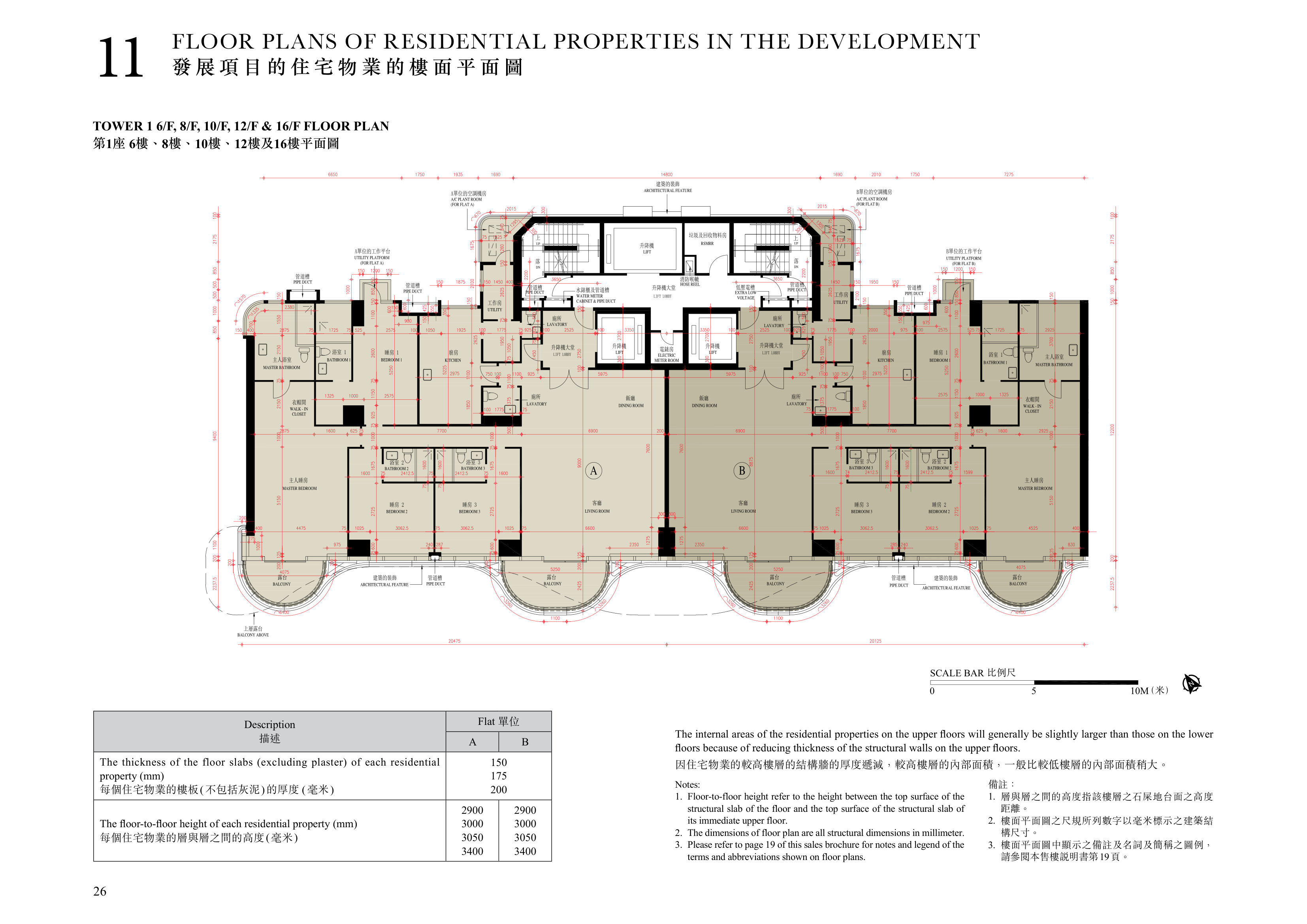 尚岸 TOWER 1 6/F, 8/F, 10/F, 12/F & 16/F FLOOR PLAN（放大）