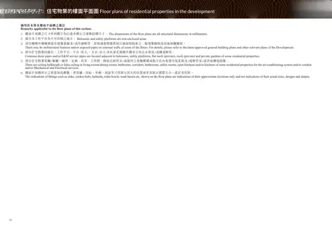 名日．九肚山 適用於本節各樓面平面圖之備註
