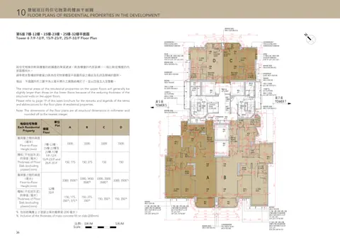 天瀧 第6座 7樓-12樓、15樓-23樓、25樓-32樓平面圖