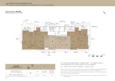 天瀧 Harbour Mansion 3樓平面圖