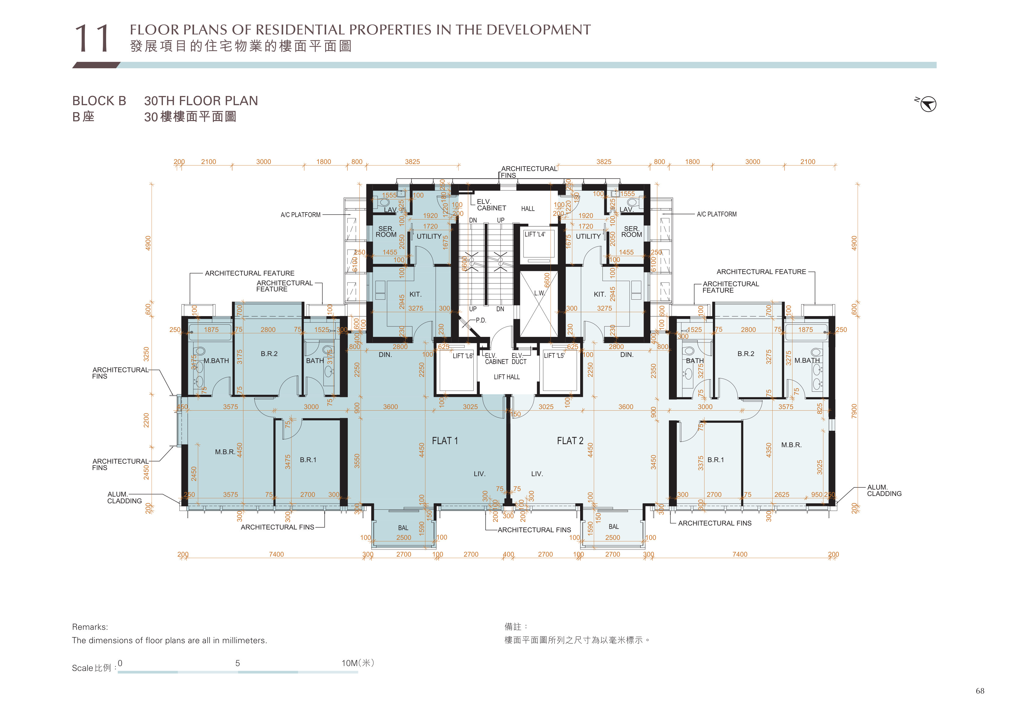 Victoria Coast B座 30樓 平面圖（放大）